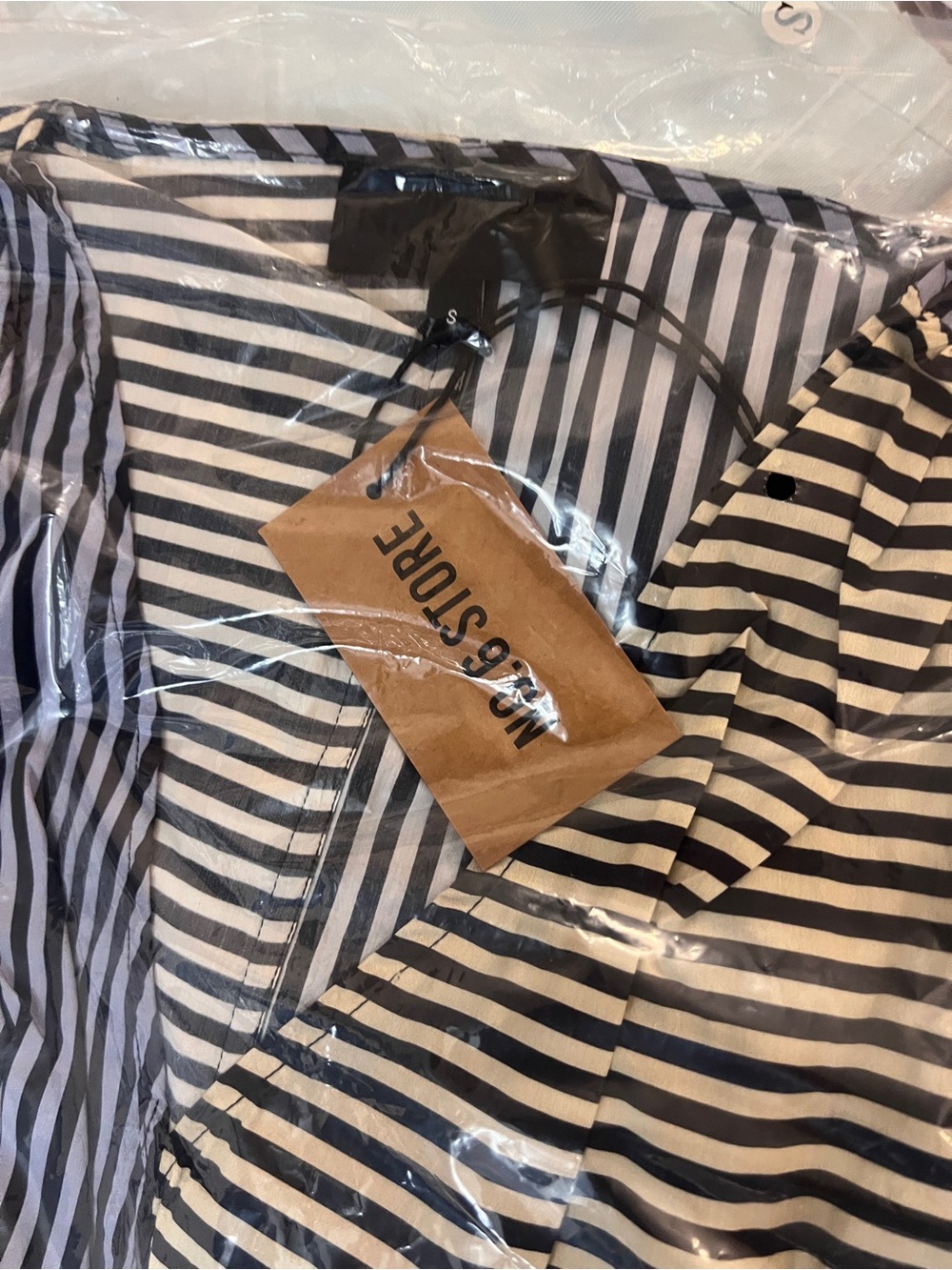NO.6 Leigh Midi Dress - Stripe Combo Blue Black White Causal Cotton, S - Picture 4 of 10